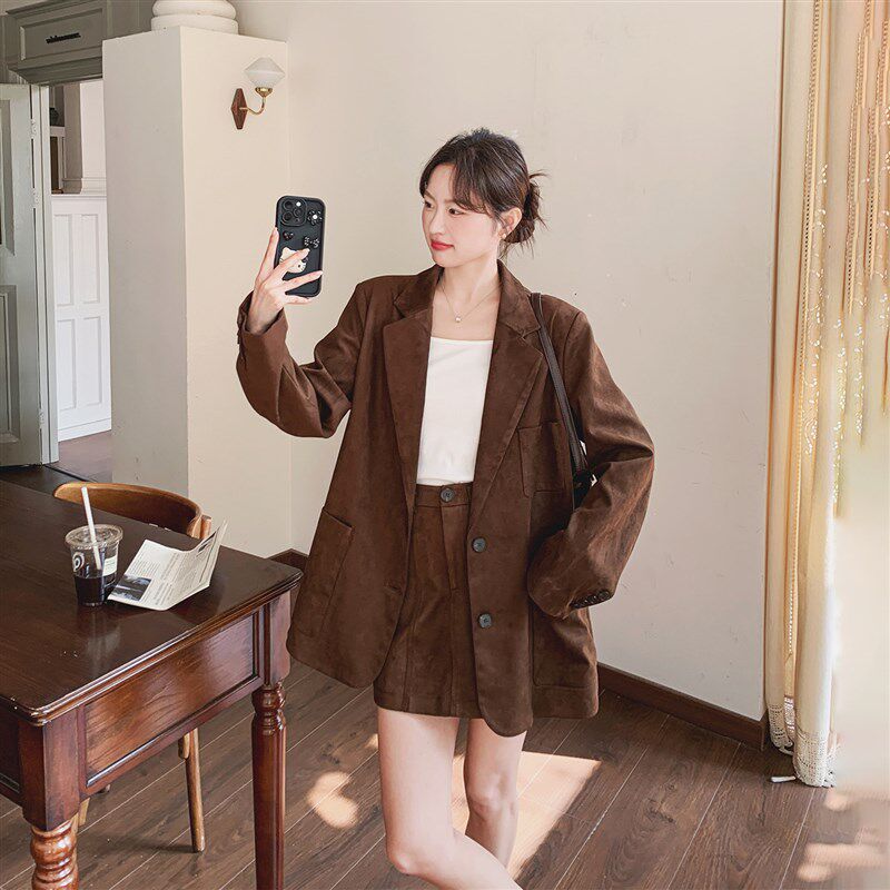 美拉德气质西装短裙套装女春季2026新款小个子独特漂亮超火两件套
