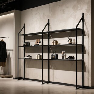 商场橱窗多层鞋包展示架创意落地式鞋店货架服装店鞋柜包包陈列架