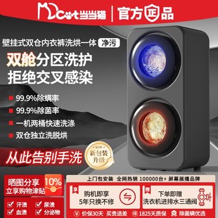 壁挂式双舱内衣裤洗衣机一机两桶小型全自动专用洗袜子机分桶双仓