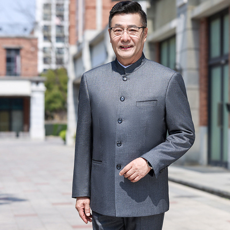 婚礼结婚爸爸中山装套装男喜公公中国风经典新中式改良中老年服装