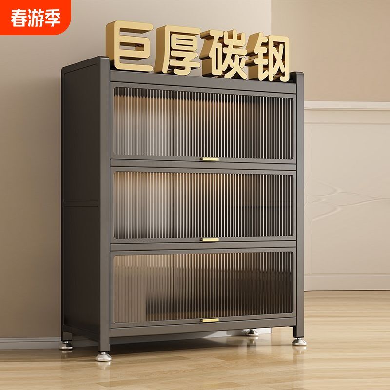 收纳柜客厅带门书架多功能置物架简易儿童K储物柜分层多层放置承