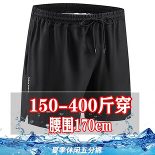胖子休闲运动五分裤 夏季 短裤 潮300 时尚 马裤 跑步健身裤 400斤特大码