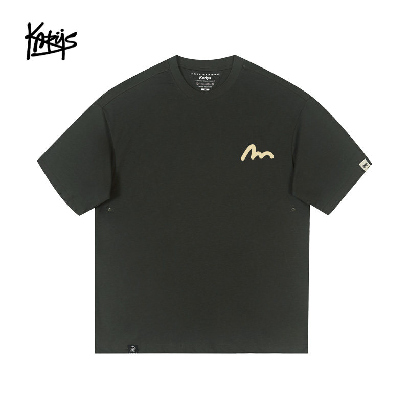 新款短袖男纯棉重磅T恤衫高克重加大码国潮简约百搭情侣圆领上衣