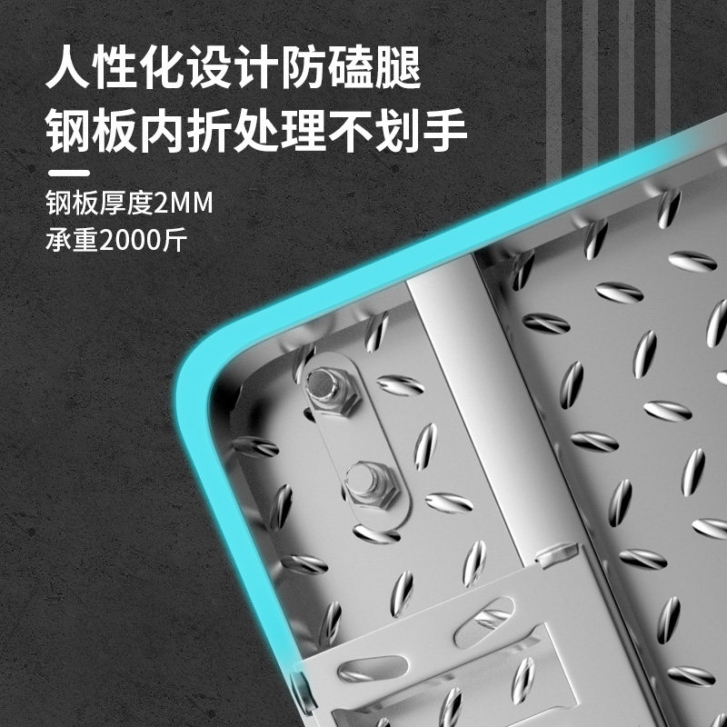 仓库手推车家用平板车钢板搬运车拖车小推车拉货工U地折叠快递超