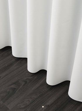 白色防霉浴帘布洗澡挂帘卫生间门帘遮F挡免打孔防水布浴室帘淋浴