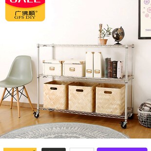 304不锈钢置物架三层厨房落地多功能卧室杂物整理微Y波炉卫生间架