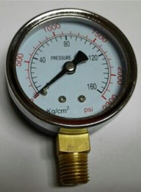 pressure gauge 160kg/C 2300psi 压力表 牙PT1/4 60mm 2.5级