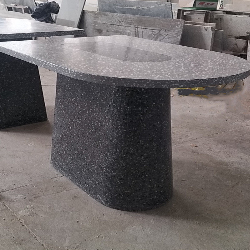 水磨石圆柱茶几展示台人造大理石各彩色桌面N台面大板材料手工定