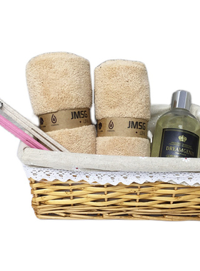 样板房浴室洗手台卫生间摆件现y代简约竹编篮子收纳毛巾牙刷洗漱