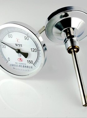 径向轴向双金属温度表WSS411/401指针高精度温度表 工业管道测温