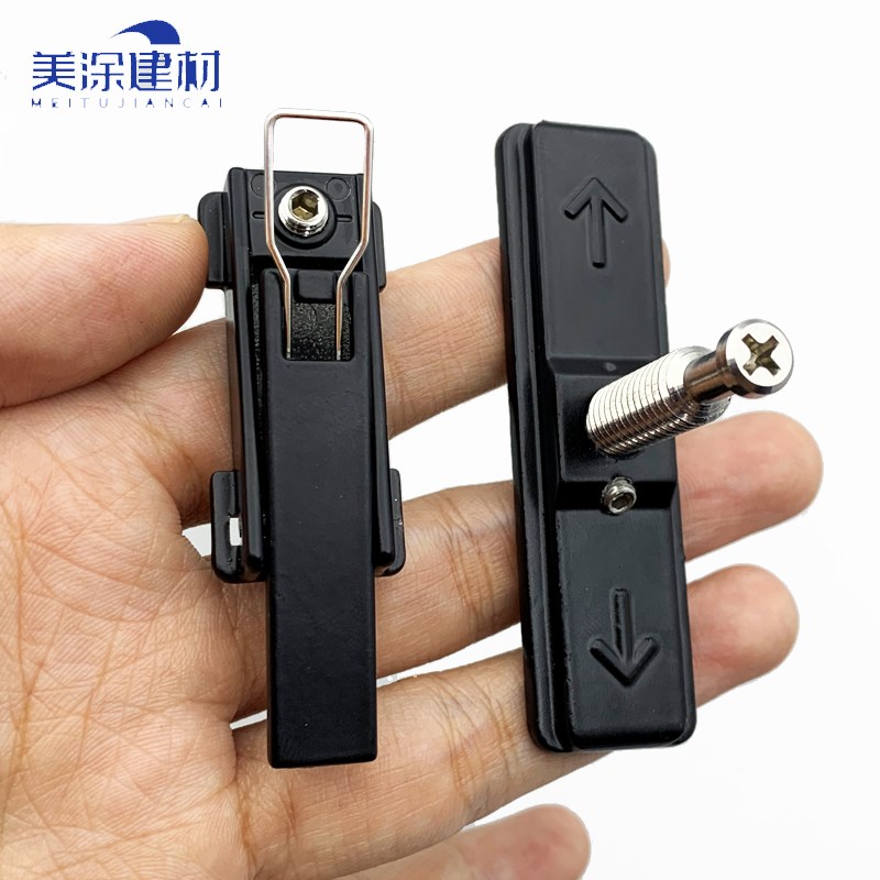 断桥铝合金推拉门锁螺丝夹子碰锁自动锁单点夹锁点锁座锁扣弹簧夹