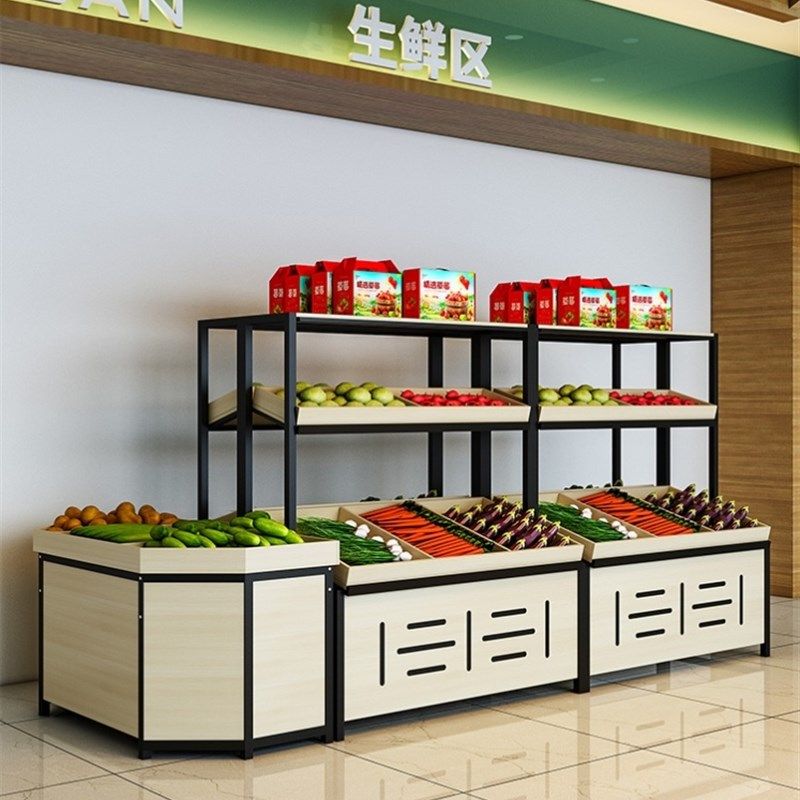 超市水果货架展示架百果园水果架子货架蔬菜架子钢木架水果店中岛,金属材料及制品,金属丝/绳/缆,淘宝优惠券,粉丝福利购,淘宝优惠卷