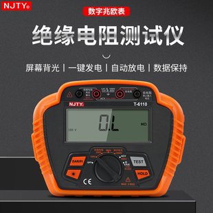 天宇数字兆欧表绝缘电阻测试仪电工摇表500V1000智能绝缘表T6110