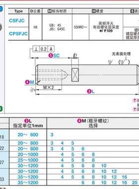 线性导向轴 中等精度 -一端内螺纹带扳手槽型-CSFJC CPSFJC