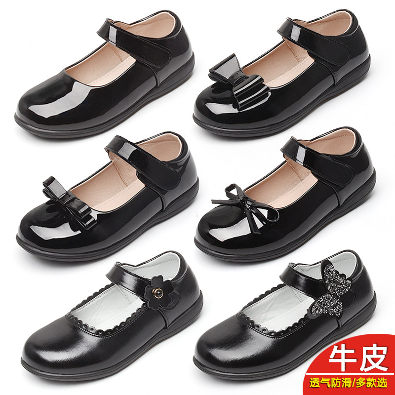 女童皮鞋黑色软底英伦风学校园鞋公主鞋配礼服小孩学生表演出真皮