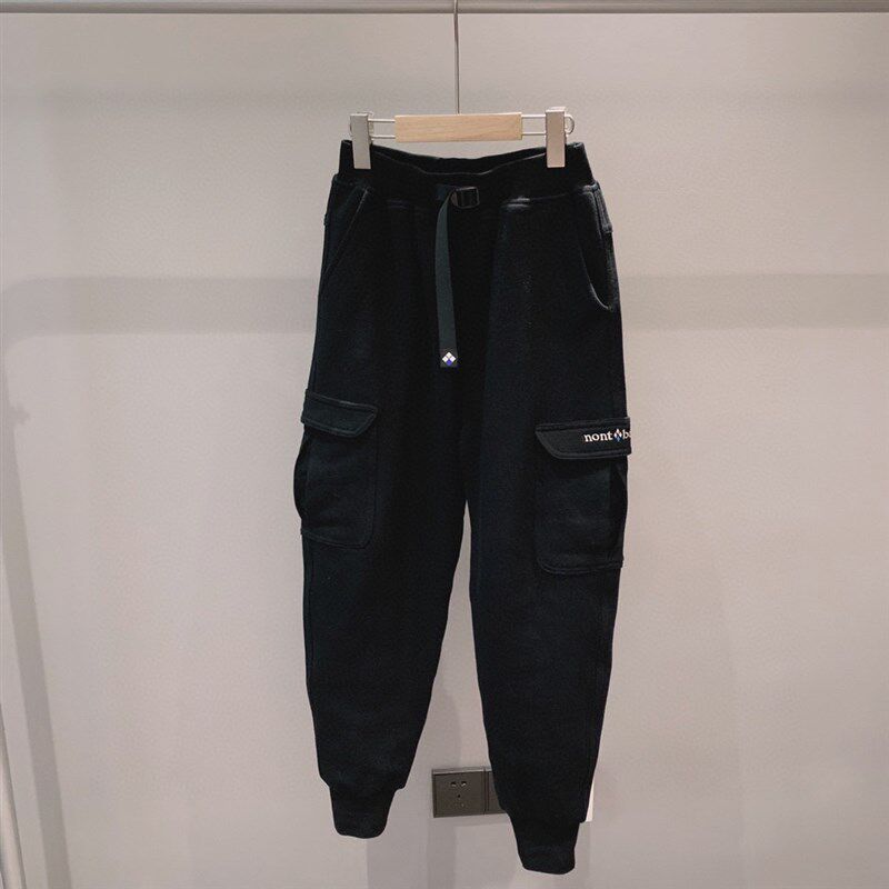 男童纯棉长裤子春秋季潮酷男宝宝大口袋工装风运动裤百搭束脚卫裤