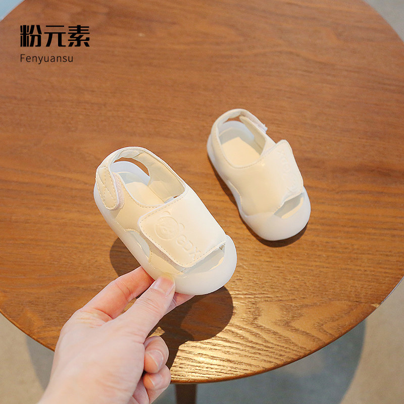 学步鞋夏季男宝宝鞋子小童透气鞋一岁软底防滑夏天婴儿凉鞋女包头