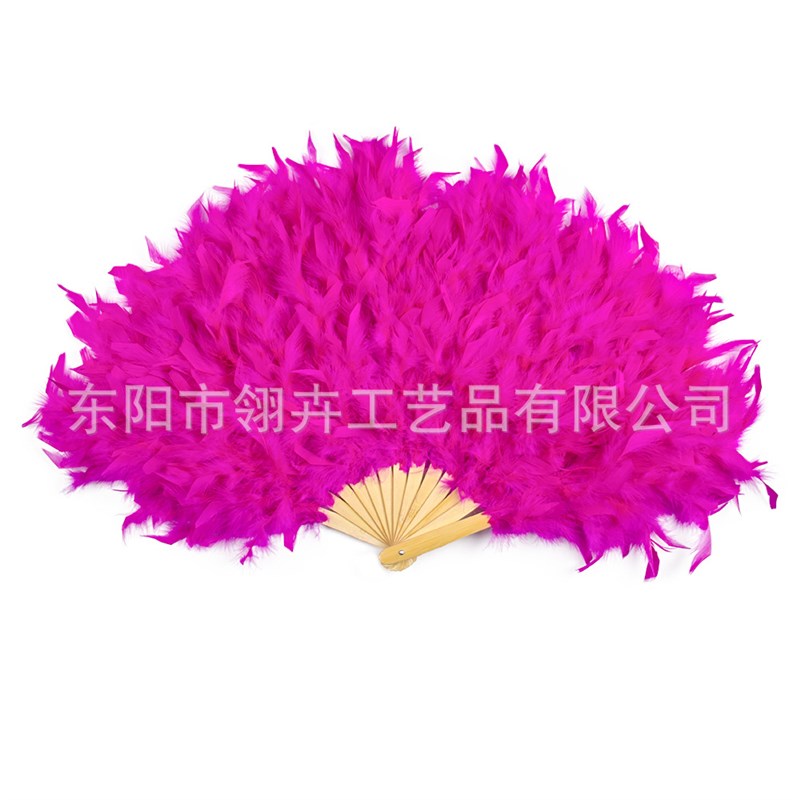 新款超大蓬松火鸡羽毛扇舞台表演舞蹈活动装饰火V片羽毛红色扇子