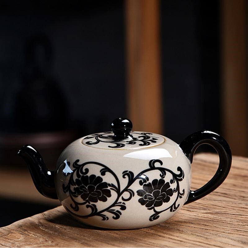 新中式古典手工草编扇q茶具摆件展厅样板别墅房书房茶几装饰摆件