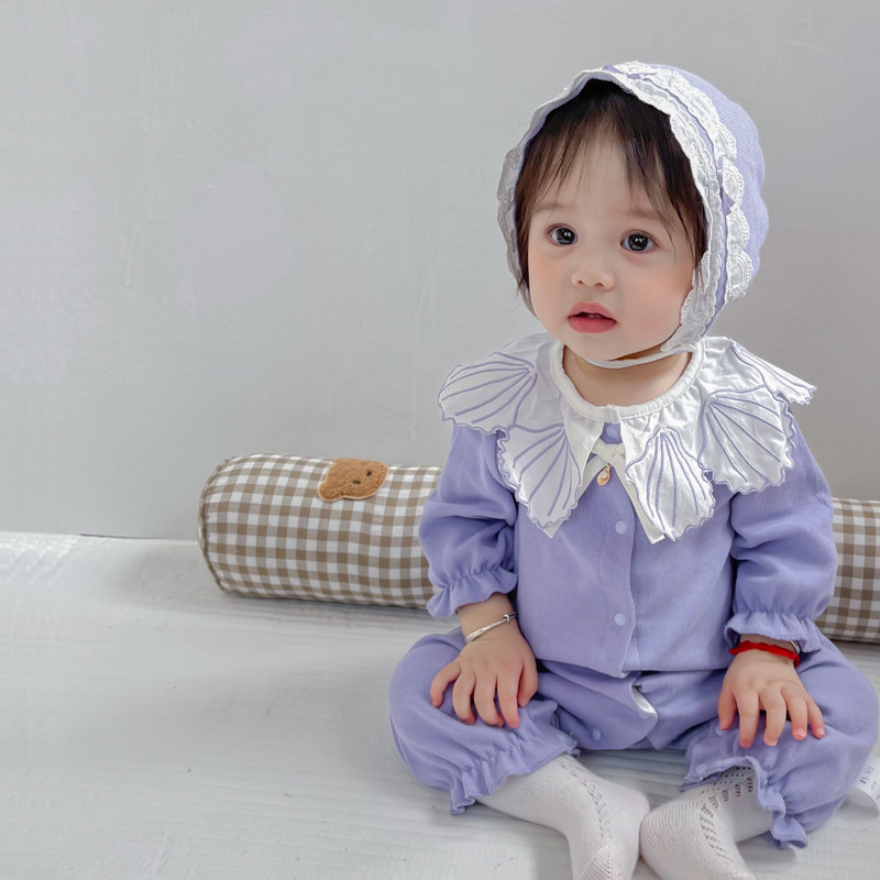 女新生婴儿哈衣服春装宝宝连体满月3个月6公主4超萌1岁套装春秋季
