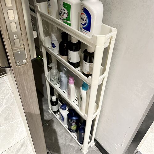 浴室夹缝多层置物架门后缝隙落地移动I小推车门口窄边收纳储物柜