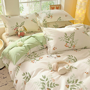 180x220被套四件套纯棉全棉180x200卡通床单大学生宿舍床上三件套