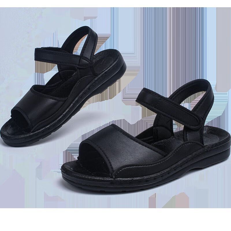 凉鞋女黑色软底工厂男劳保夏季透气防尘无尘工作鞋防臭轻便34