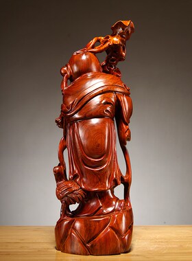 花梨木雕老寿星i公实木质工艺品摆件老人长辈贺寿祝寿红木生日送