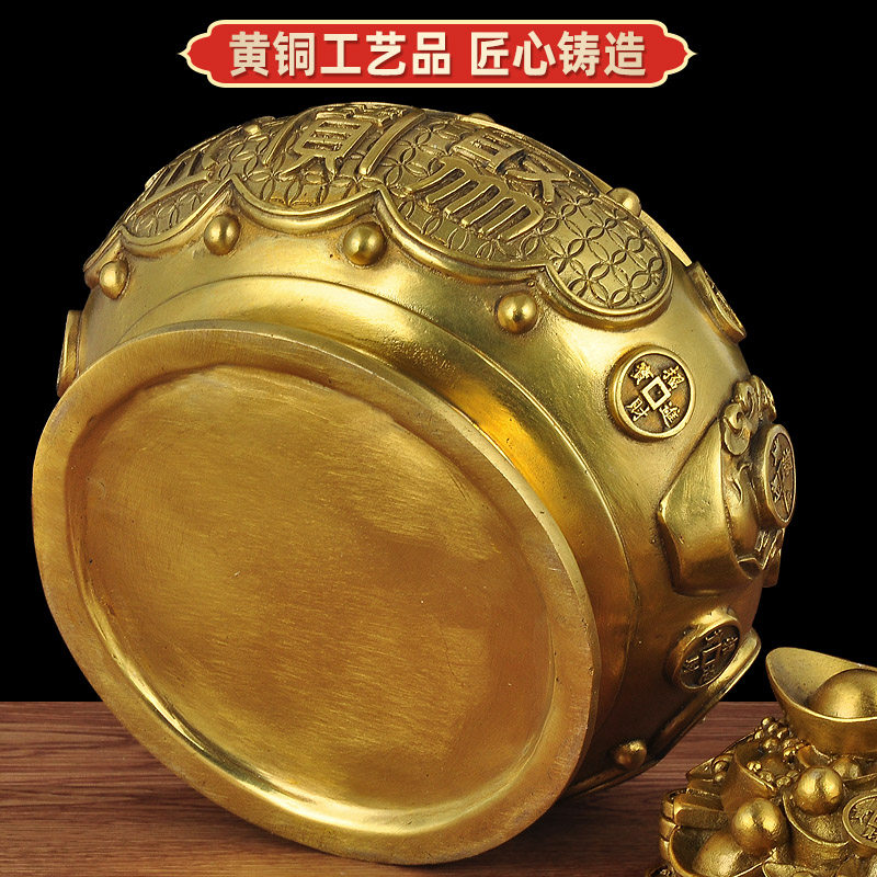 全铜聚宝盆招财摆件大号存钱罐家居玄关J装饰工艺品办公室商务礼