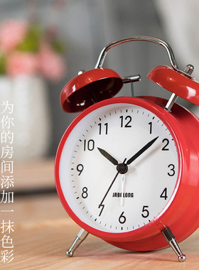 桌面静音闹钟时钟学生家用座钟简约客厅小型儿童卧室W床头台式钟