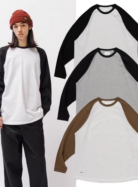 现货 日潮WTAPS IAN LS COTTON 拼接刺绣休闲运动长袖T恤男 25AW