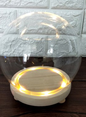 15球形防尘展示宝宝手脚手模发光玻璃展示罩家居摆U件宝宝周岁礼