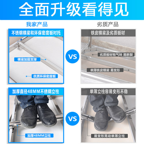 304特厚不锈钢桌子工作u台商用厨房操作台切菜打荷台打包案板