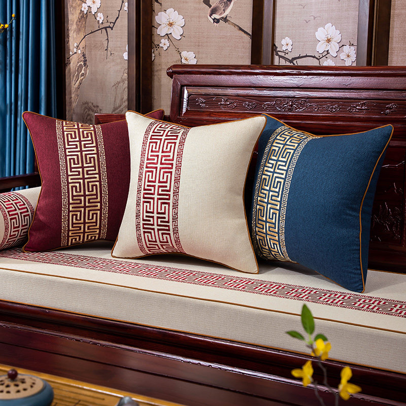 亚棉麻靠枕客厅沙发长方形抱枕靠垫腰枕大号靠包不含芯靠背套定制