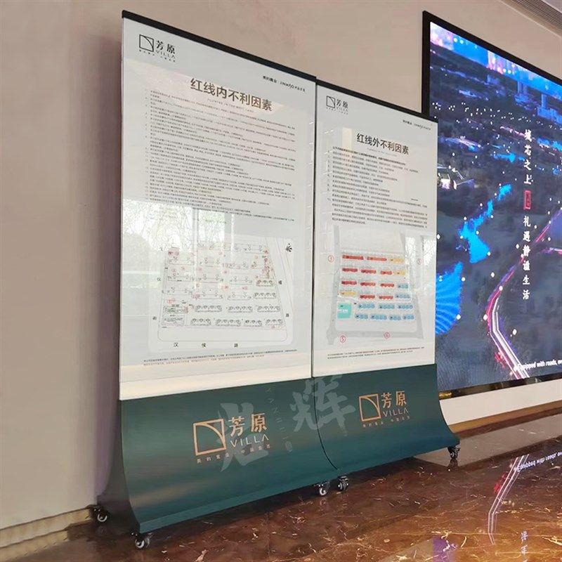 超薄房地产立式移动软膜uv卡布灯D箱广告牌商场落地插电发光展示