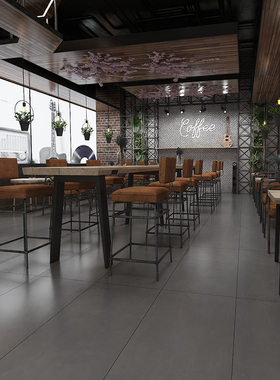 微水泥柔光瓷砖600x12t00客厅地砖防滑灰色厨房卫生间墙砖现代简