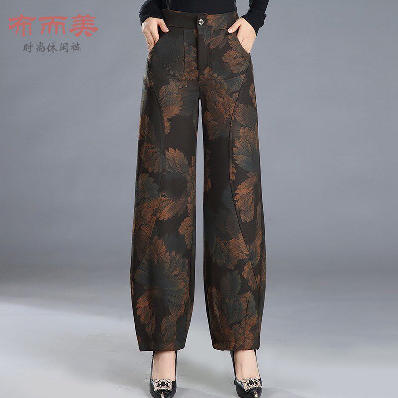 印花运动裤女2024春秋萝卜裤九分小个子束脚休闲灯笼裤卫裤哈伦裤