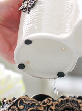 家居饰品厨房餐桌装饰品摆设筷子筒摆件收纳双筒沥水.陶瓷工艺品