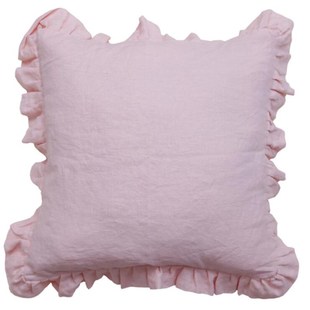 亚麻靠垫套50x50样板房抱枕大靠背D欧式荷叶边靠枕不含芯65x65定