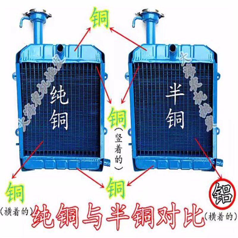 农用小四轮拖拉机循环水箱散热器散热板散热片水X泵水箱盖纯铜