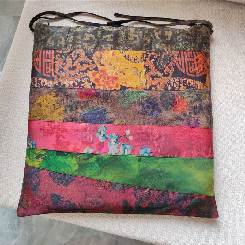 香云纱防滑坐垫套 椅垫套 手工制作 隐形拉链 40*40cm 单面不含芯