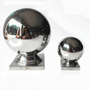 304不锈钢方管连体球楼梯扶x手装 饰球托座201不锈钢连体球焊接方