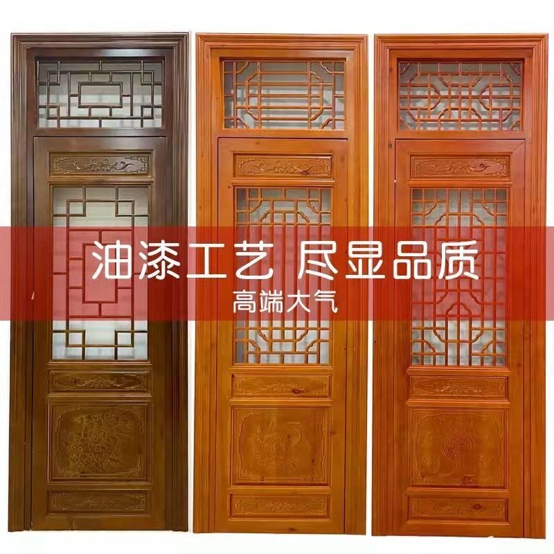 中式彷古门窗实木花格门镂空雕花门格栅门屏风隔S断花窗格实木现