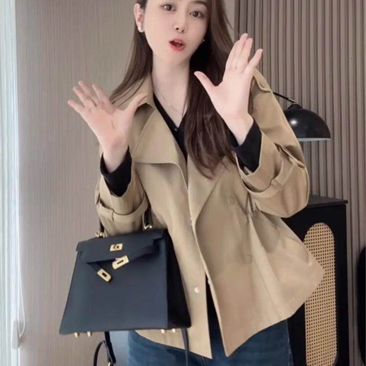 2025春季新款高级感短款风衣外套女装小个子收腰显瘦时尚百搭上衣