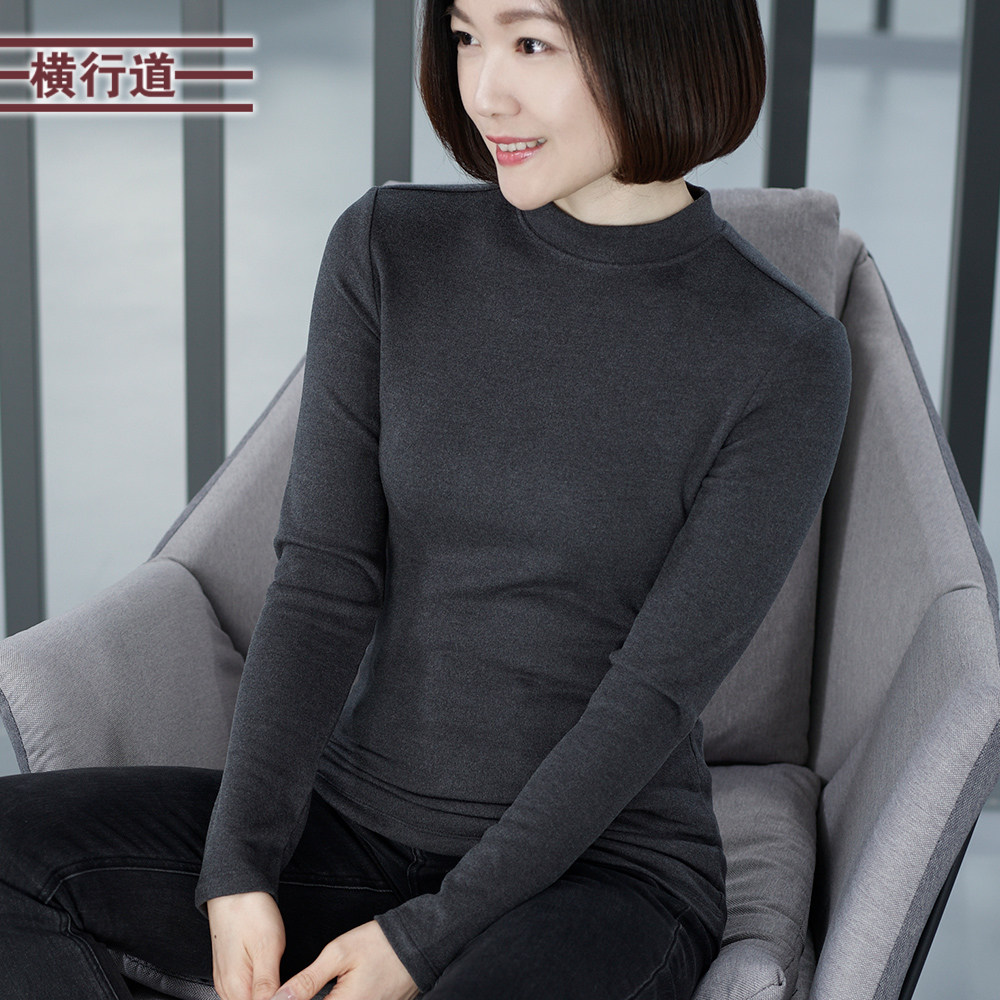 保暖双面澳绒高领半高领打底衫女装2025春款内搭加厚长袖t恤上衣