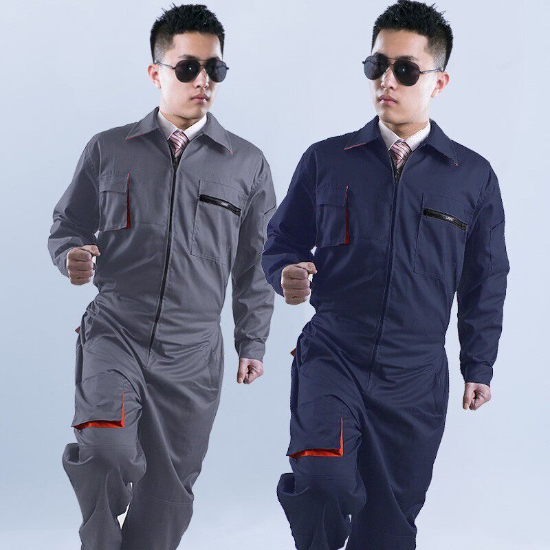 连体工作服套装男机修汽r修连体衣工装厂服一体服表演服工人劳保