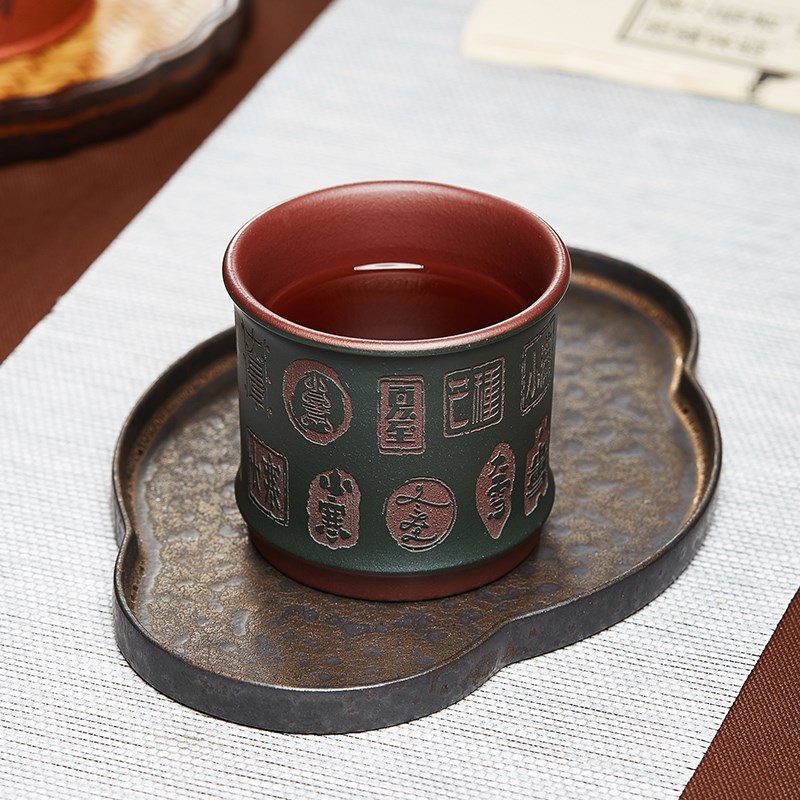 宜兴紫砂主人杯品茗杯二十v四节气个人专用喝茶杯子高档功夫茶具