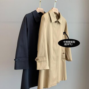卡姆登版型高品质挺括廓形显瘦翻领小个子有型中长款风衣外套春秋