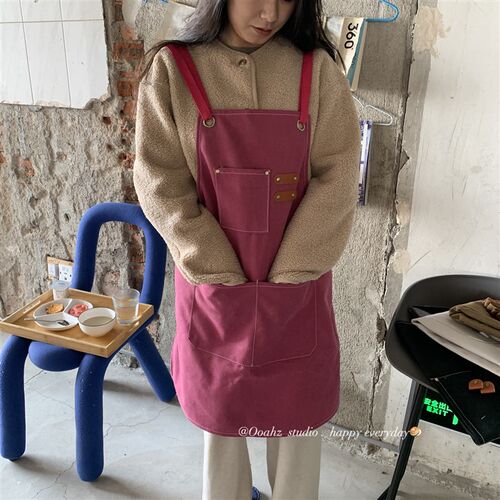 值日生~多口袋厨房做饭工作围裙 微防水粗牛仔加厚耐Y磨服务生罩
