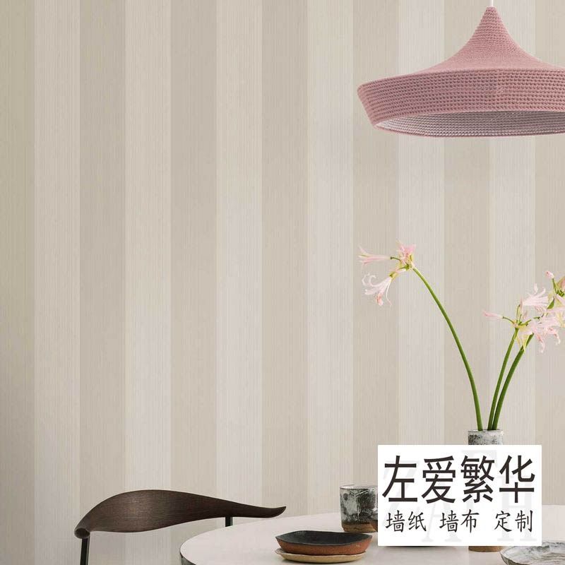 英式条纹墙纸客厅卧室现代简约墙布北欧简美餐厅背景墙壁纸壁布